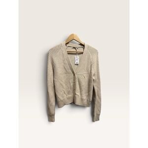 Marine Layer Robin Cardigan Sweater Crop Knit Textured Seashell Size Medium NWT